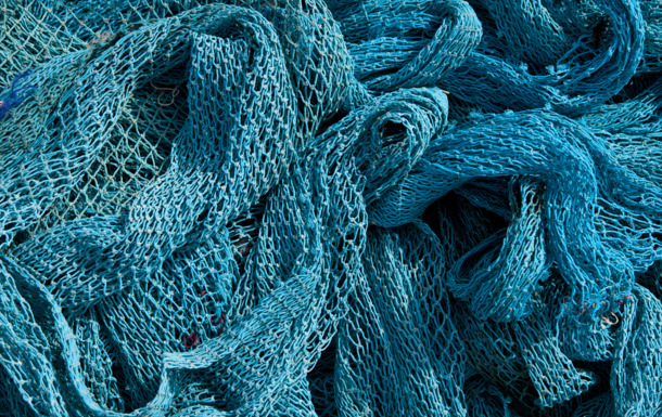 Nylon fishing net showcasing Clariant's Nylostab S-EED for UV resistance and mechanical durability for industrial fibers.