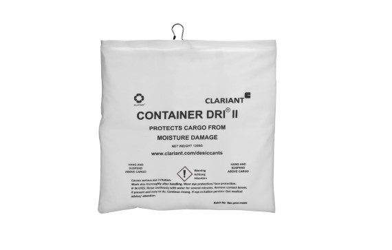 Cargo desiccant for moisture absorber with metal hanger