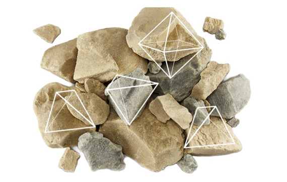 Raw Bentonite clay structure
