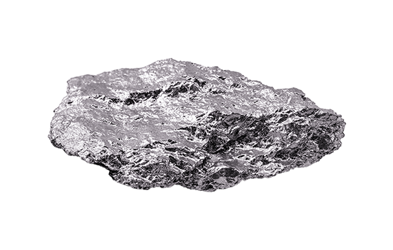 This image shows a piece of raw silver ore. It has a metallic luster and a rough, irregular surface typical of natural silver in its unrefined state. Silver is a precious metal commonly used in jewelry, electronics, and various industrial applications.