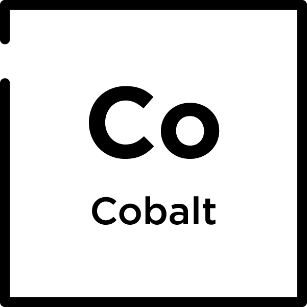 This image represents the chemical element Cobalt. 

- Symbol: Co
- Name: Cobalt