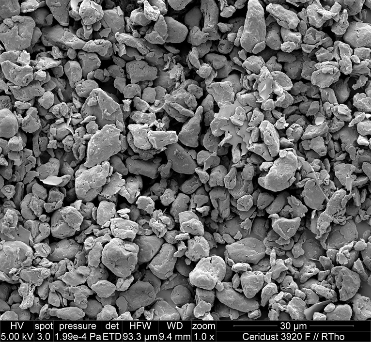 Mikroskopische REM-Aufnahme eines mikronisierten Wachspulvers mit 30 &#194;&#181;m. (Foto: Clariant)