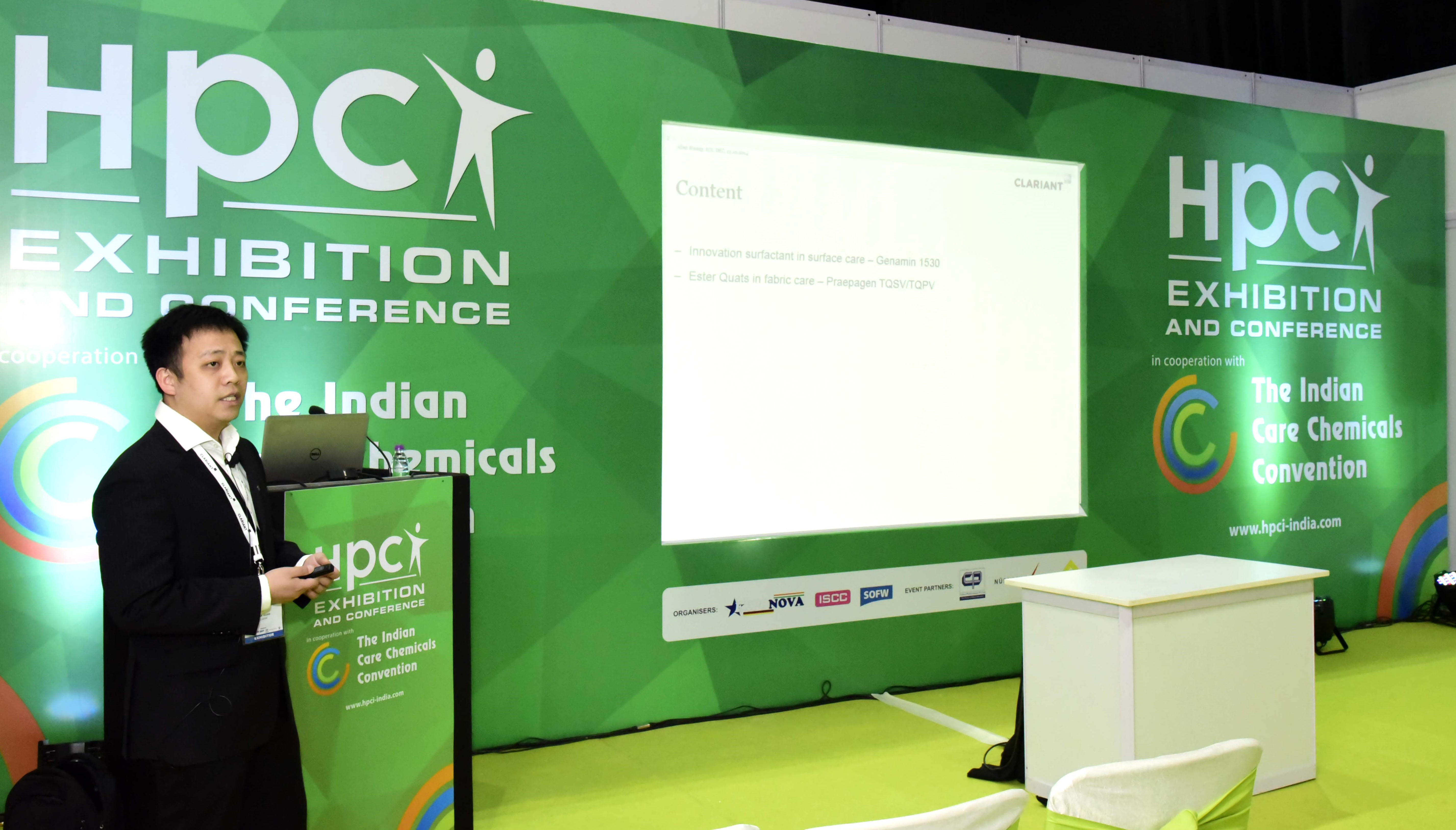 Allen Huang, Technical Manager for Industrial and Home Care, Clariant in Great China presented a p... Allen Huang, Technical Manager for Industrial and Home Care, Clariant in Great China presented a p...