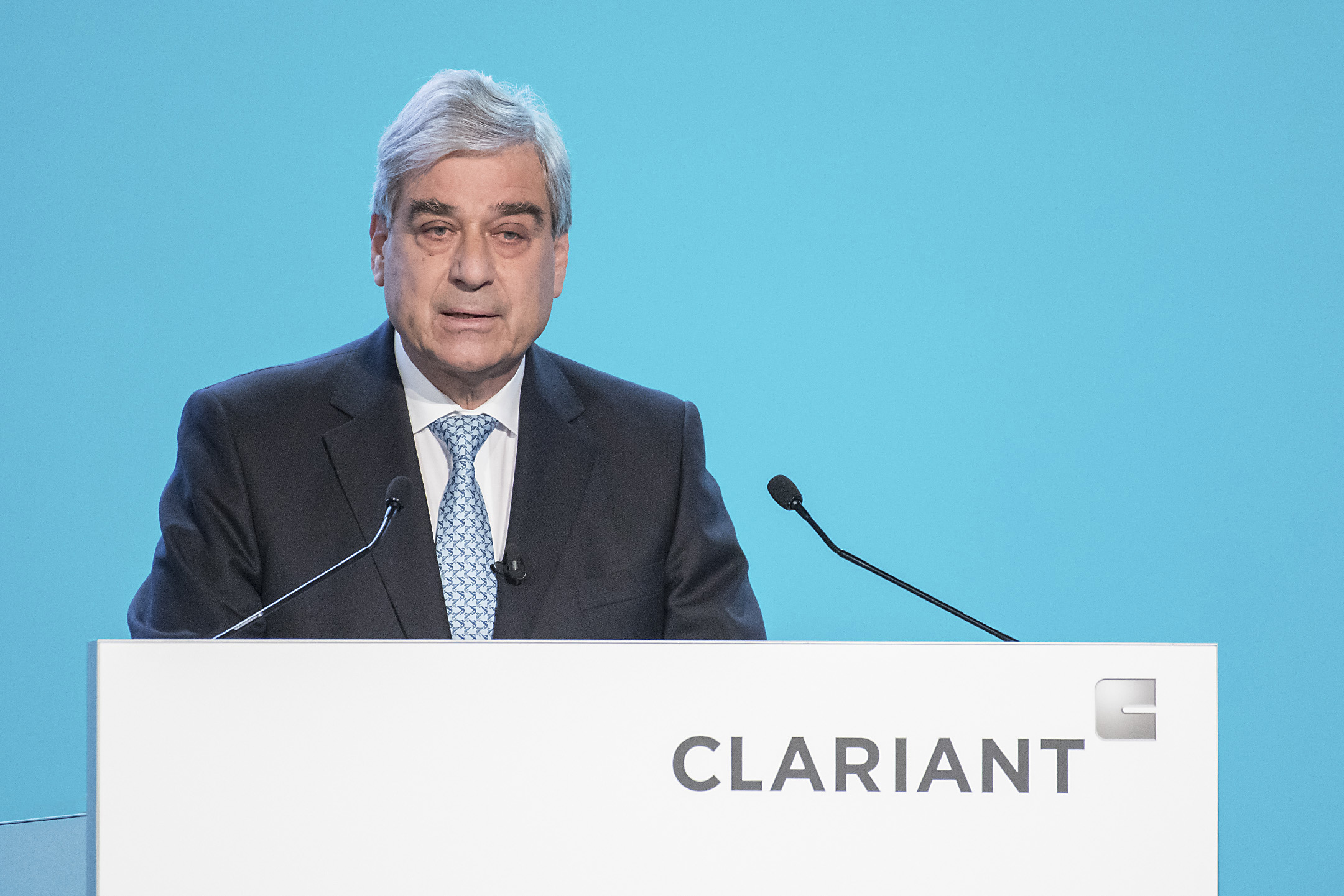 Rudolf Wehrli, Verwaltungsratspräsident, eröffnet die 23. ordentliche Generalversammlung der Clari...