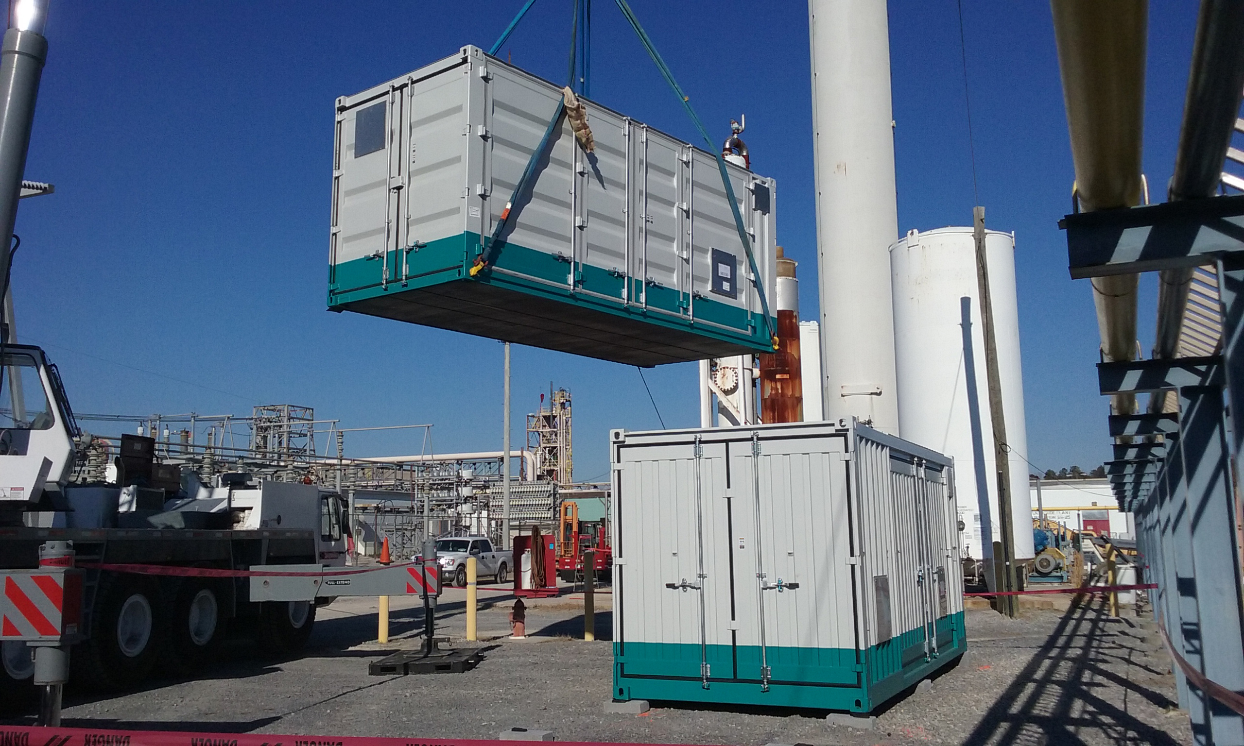 LOHC装备在（美国田纳西州）联合制氢集团的运送过程。
(图片提供：储氢技术公司)