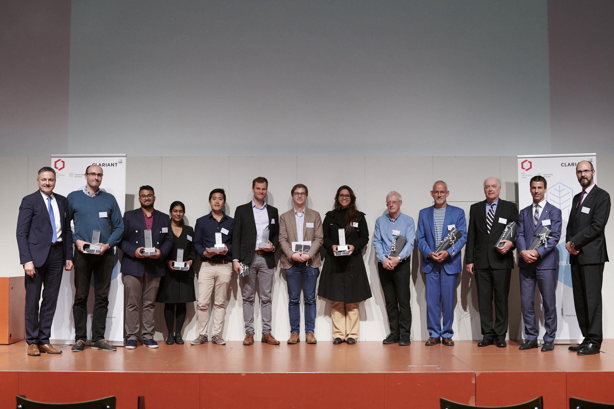 Award Committee und die Gewinner des Clariant CleanTech Awards der Plätze eins bis vier, des Clari...