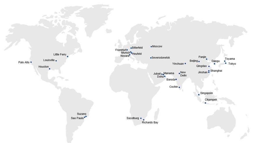 Clariant Catalysts' locations worldwide.
(Photo: Clariant)
Clariant Catalysts' locations worldwide.
(Photo: Clariant)
