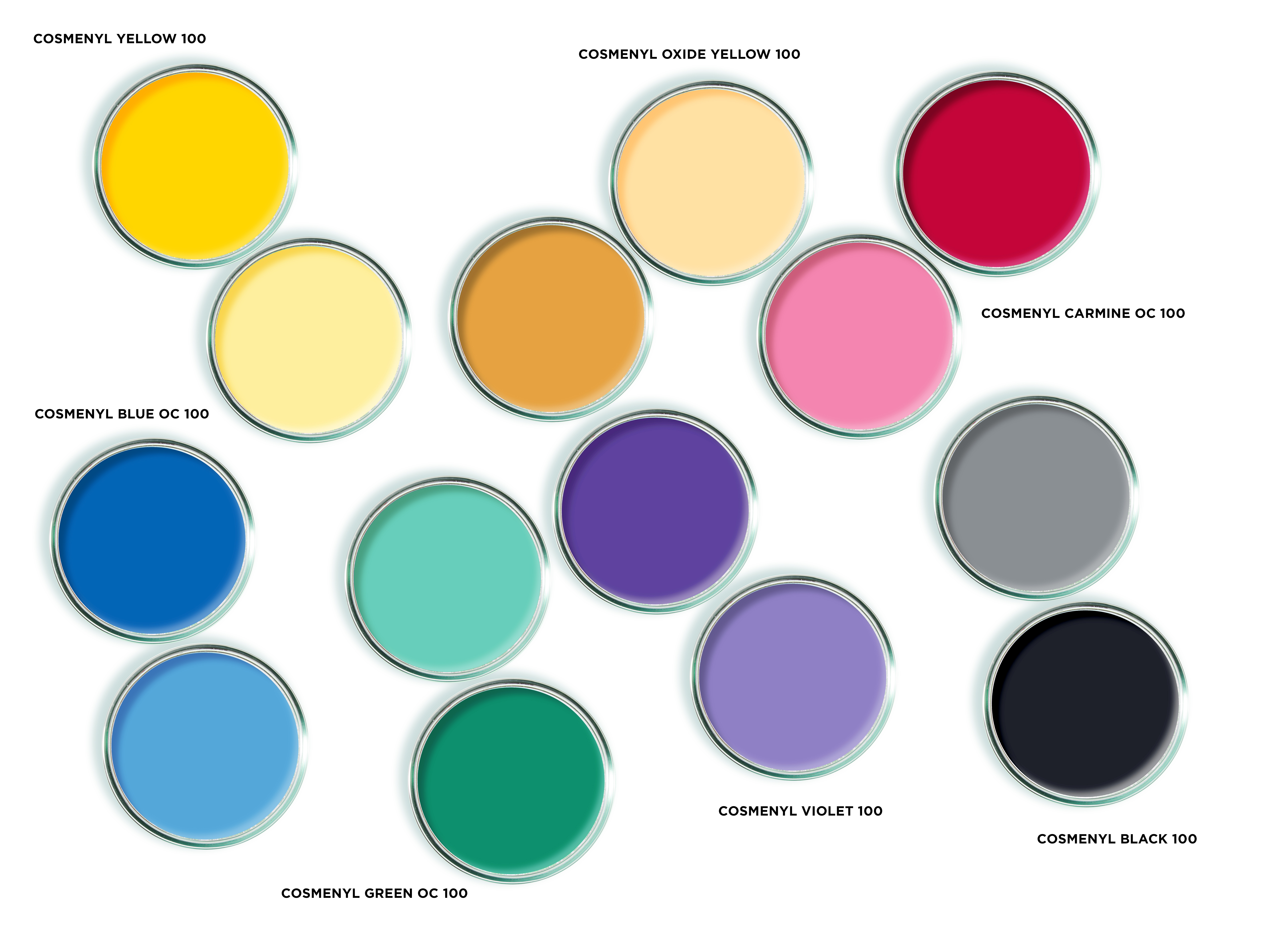 Clariant's full range of Cosmenyl 100 pigment dispersions with new state-of-the-art preservative s...