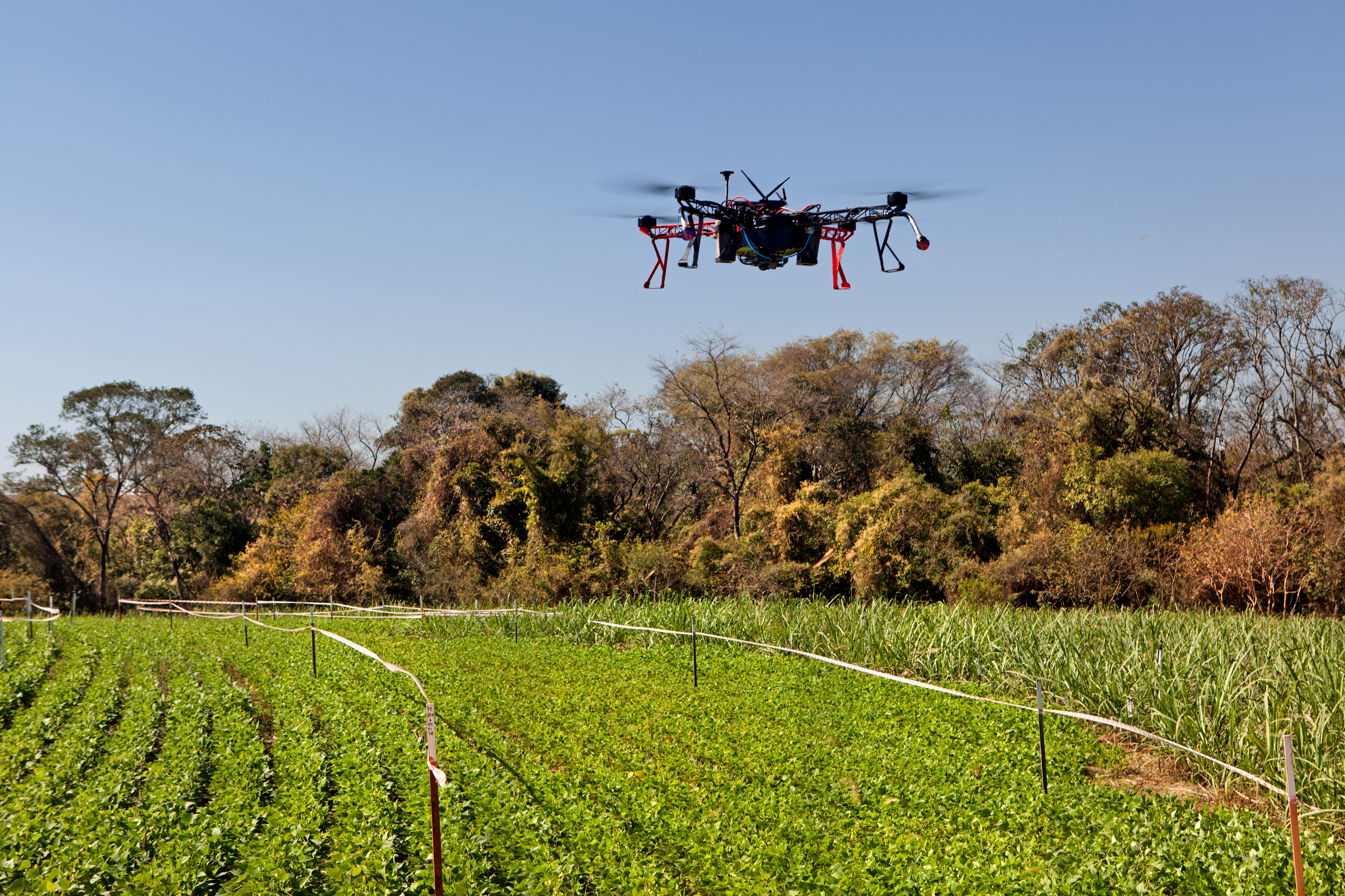 Drone spraying Synergen DRT in field trials in Brazil.