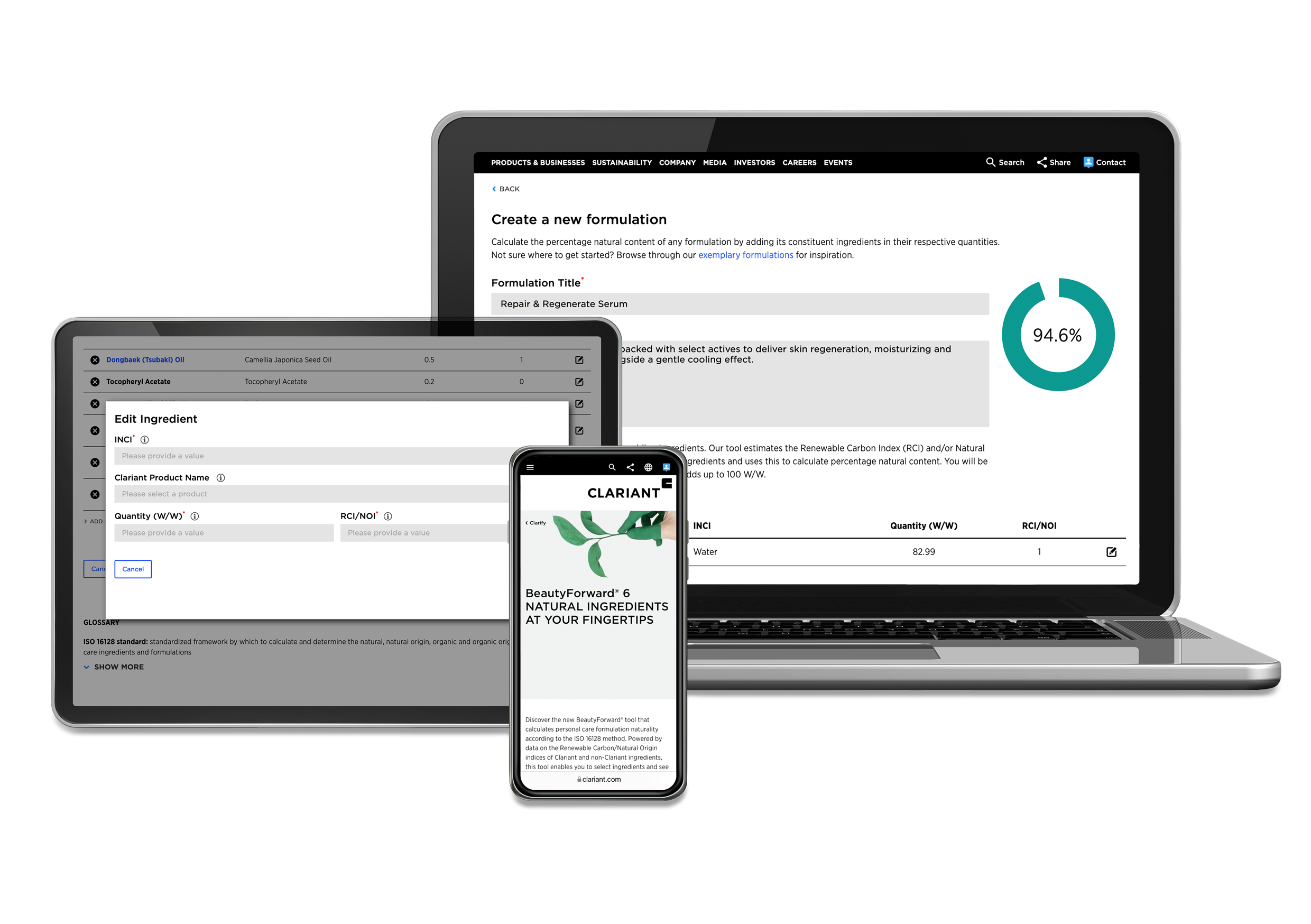 The BeautyForward Nº6 digital calculator makes it easy for formulators to select low fossil-carbon...