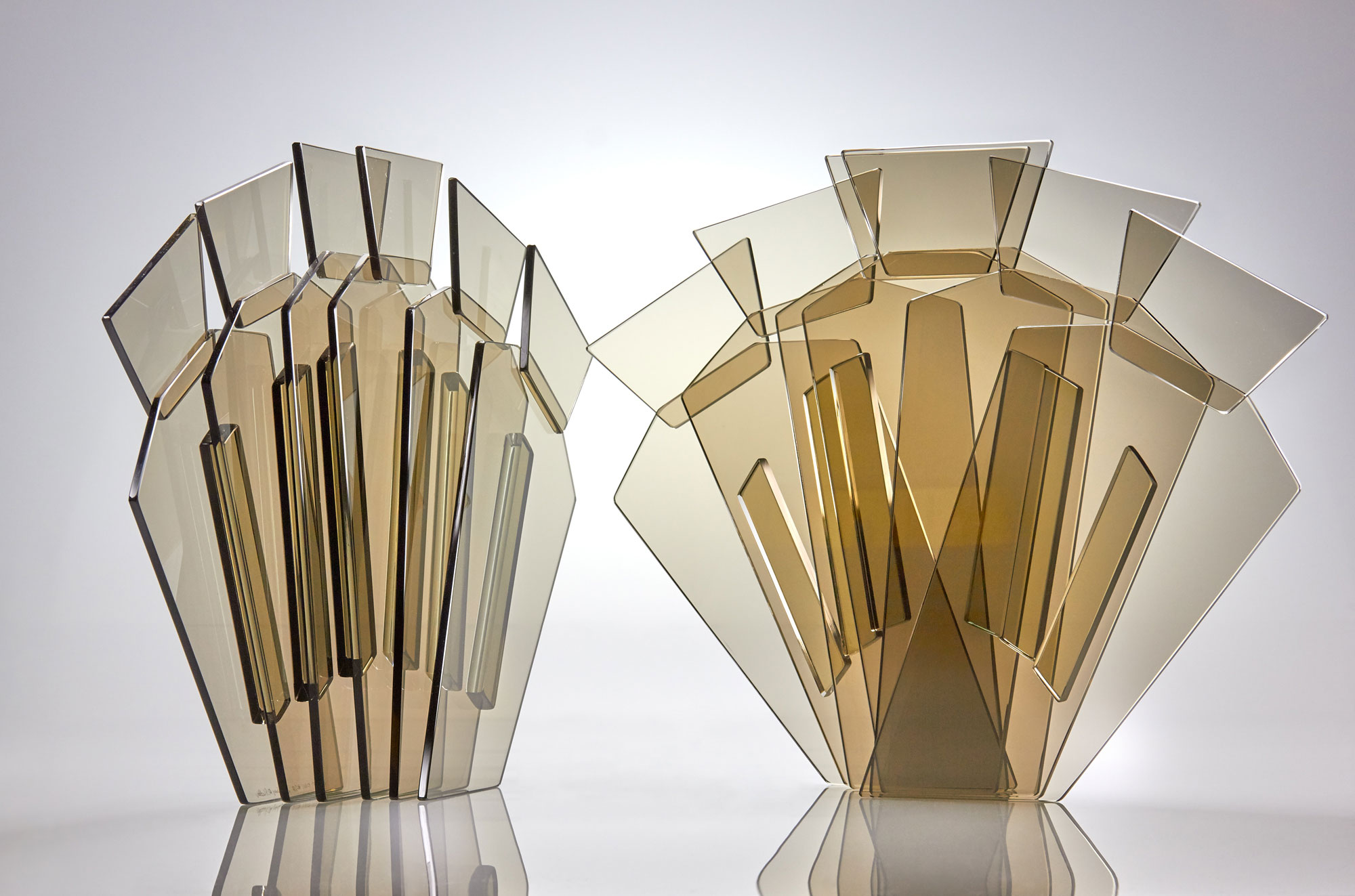 Vertifan Sculptures by Glass Artist Sidney Hutter