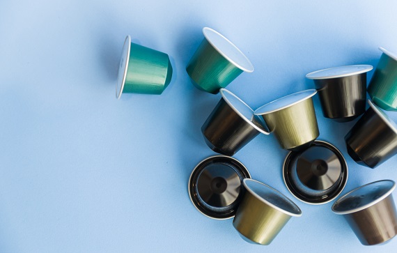 Coffee capsules in different colors